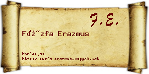 Füzfa Erazmus névjegykártya