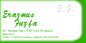 erazmus fuzfa business card